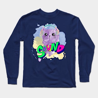 Colorful Cat Music Long Sleeve T-Shirt